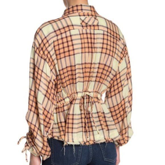 Free People Pacific Dawn Plaid Shirt. - Picture 7 of 12